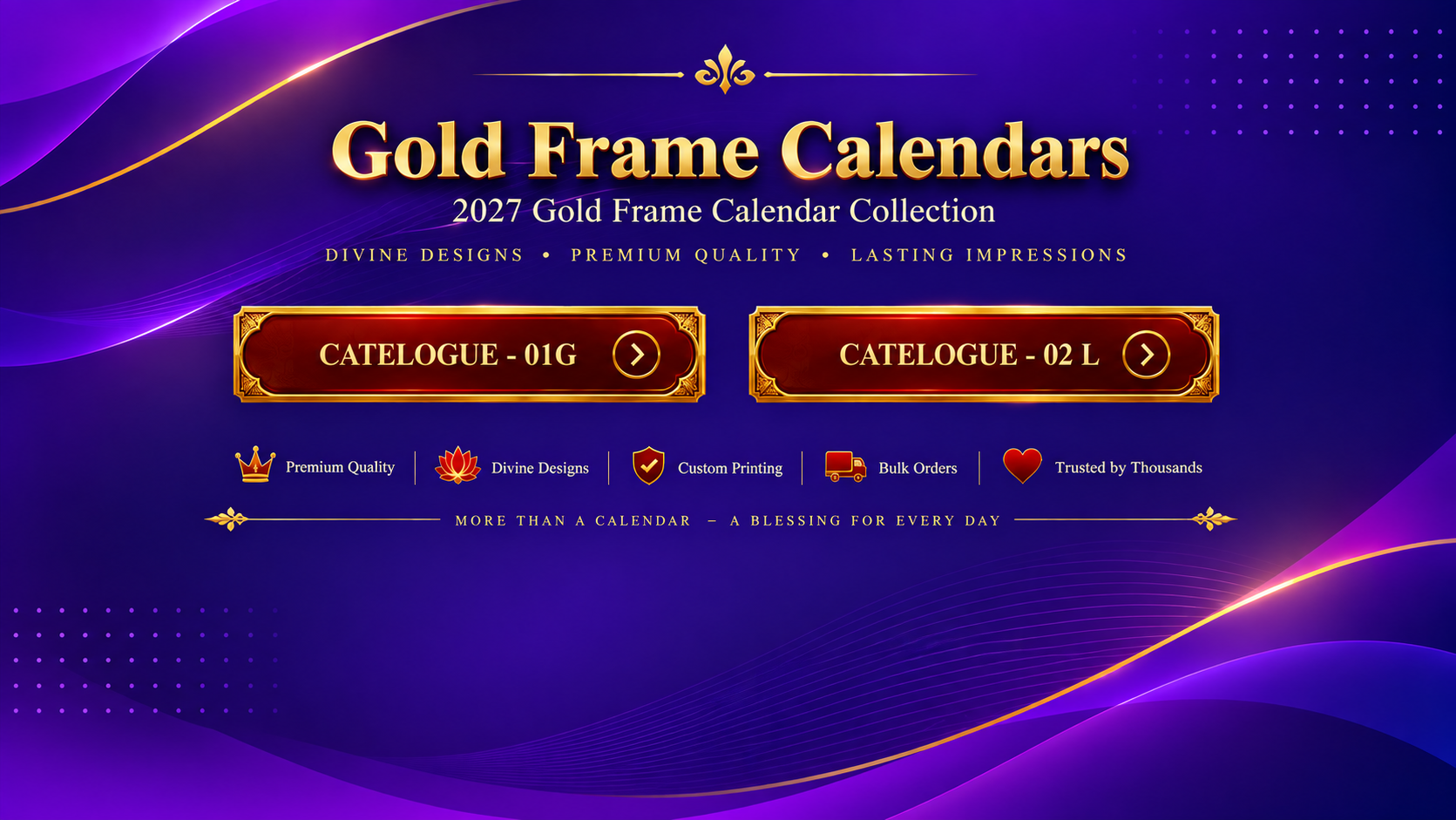 Gold Frame Calendars 2027